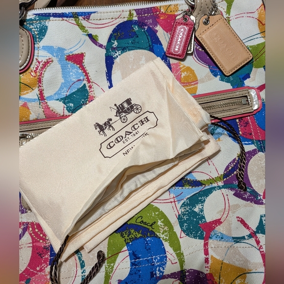 Coach Poppy Signature Pop Stamp Graffiti East West Tote - Picture 7 of 10